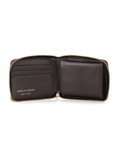 Comme Des Garçons Zip Wallet In Brown