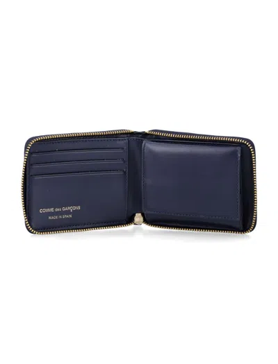 Comme Des Garçons Zip Wallet In Blue