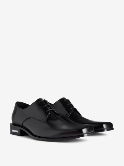 Balenciaga Concorde Leather Derby Shoes In Black