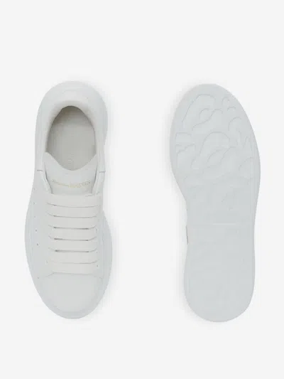Alexander Mcqueen Men White Sneakers With Logo Lettering On The Rear And Oversize Rubber Sole In Lea In Animal Print