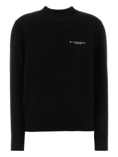 Givenchy Embroidered Wool And Cashmere-blend Sweater In Black