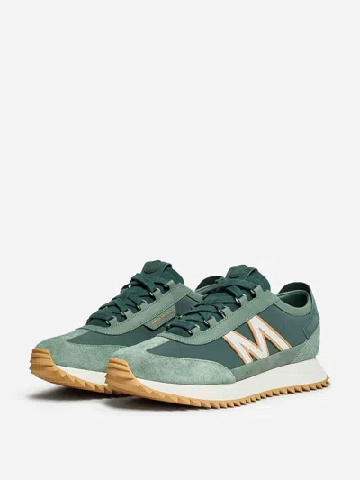 Moncler Sneakers Pacey2 En Daim Et Nubuck In Green