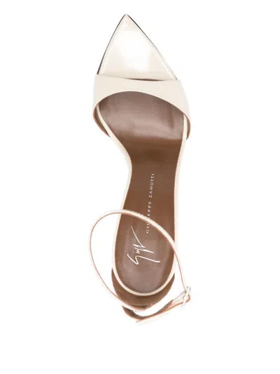 Giuseppe Zanotti Intriigo Leather Heel Sandals In White