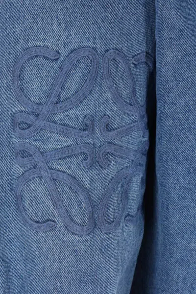 Loewe Long Sleeve Denim Shirt With Chest Pocket In Blue