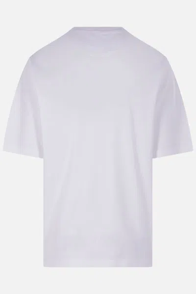 Prada T-shirt With Triangular Plaque In White