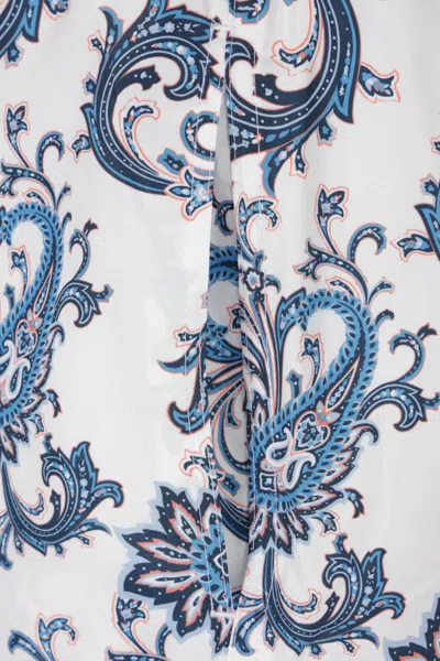 Etro Swim Shorts With Placed Leafy Paisley Print In Blue