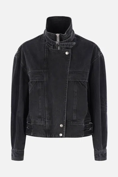 Isabel Marant Étoile Black Joseline Denim Jacket In Multi