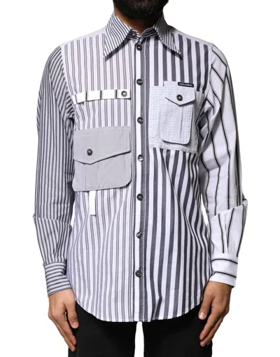 Pre-owned Dolce & Gabbana Multicolor Striped Button Down Casual Men's Shirt ()