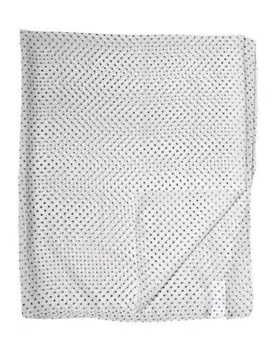 Dolce & Gabbana White Polka Dot Polyester Shawl Women's Scarf In Multi