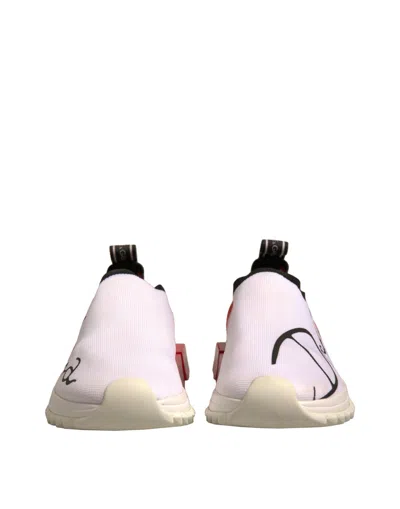 Pre-owned Dolce & Gabbana White Red Low Top Sorrento Sneakers Women's Shoes () In Multi