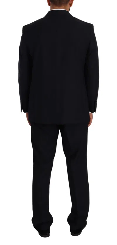 Domenico Tagliente Blue Polyester Single Breasted Formal Men's Suit In Black