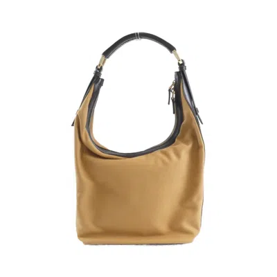 Pre-owned Gucci Beige Canvas Shoulder Bag () In Sand