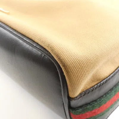 Pre-owned Gucci Beige Canvas Shoulder Bag () In Sand