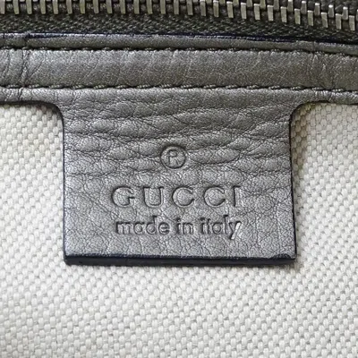 Pre-owned Gucci Bronze Metallic Gray Leather Shoulder Bag ()
