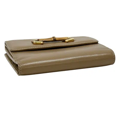 Pre-owned Gucci Brown Leather Wallet (bi-fold) ()