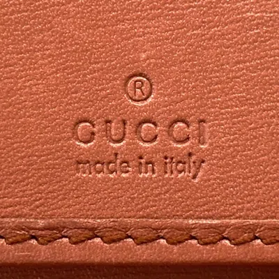 Pre-owned Gucci Brown Red Color Gg Supreme Wallet (tri-fold) () In Multi