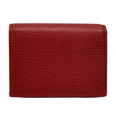 Pre-owned Gucci Red Color Leather Wallet (bi-fold) ()