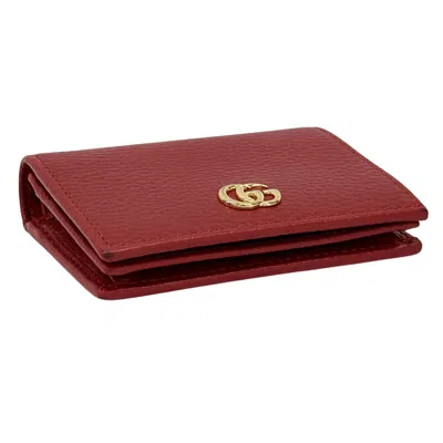 Pre-owned Gucci Red Color Leather Wallet (bi-fold) ()