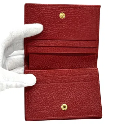 Pre-owned Gucci Red Color Leather Wallet (bi-fold) ()