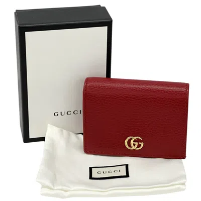 Pre-owned Gucci Red Color Leather Wallet (bi-fold) ()