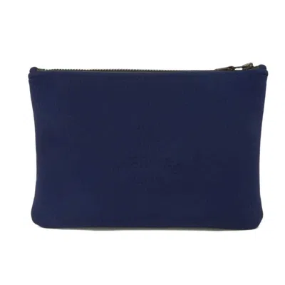 Pre-owned Hermes Navy Polyamide 80% Clutch Bag () In Blue