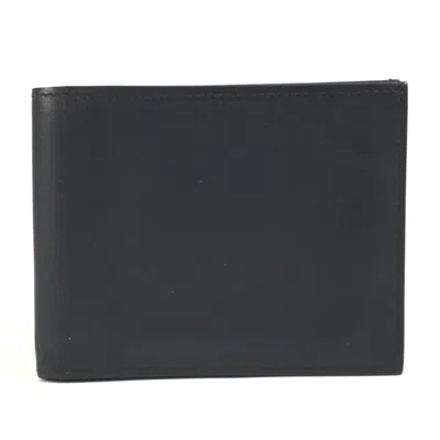 Pre-owned Hermes Navy Swift Leather Wallet (bi-fold) () In Blue