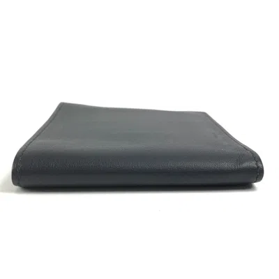 Pre-owned Hermes Navy Swift Leather Wallet (bi-fold) () In Blue