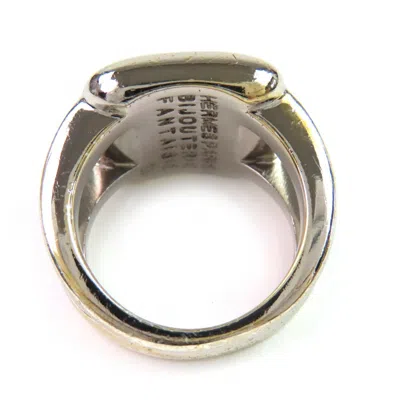 Pre-owned Hermes Sellier Silver Band Ring ()