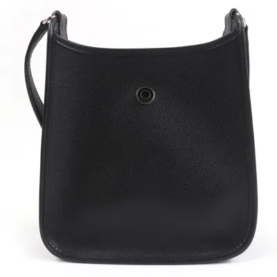 Pre-owned Hermes Vespa Black Epsom Leather Shoulder Bag ()