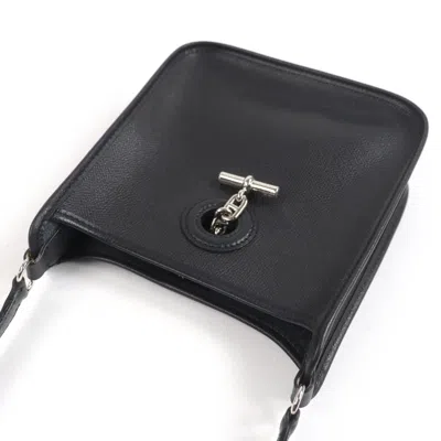 Pre-owned Hermes Vespa Black Epsom Leather Shoulder Bag ()