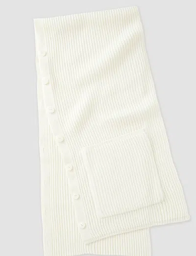 Joseph Light Cardigan Stitch Scarf In White