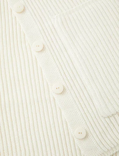 Joseph Light Cardigan Stitch Scarf In White