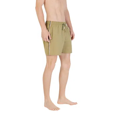 Hugo Boss Green Polyester Swim Short In Green