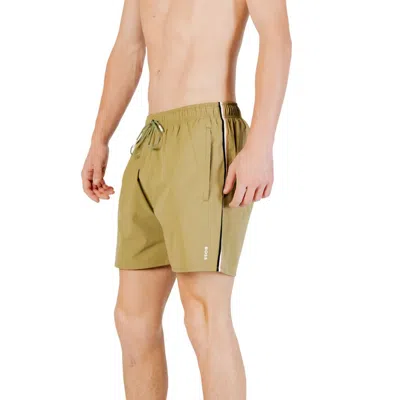Hugo Boss Green Polyester Swim Short In Green