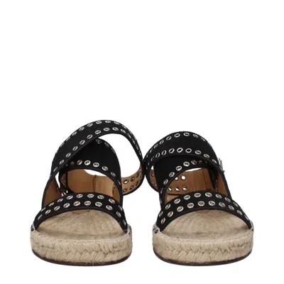 Isabel Marant Black Leather Flat Women's Sandals In Black