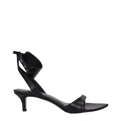 Isabel Marant Black Leather Sandal In Black