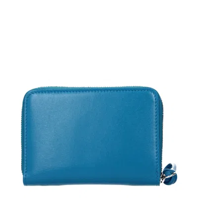 Jil Sander Blue Leather Women's Wallet In Blue