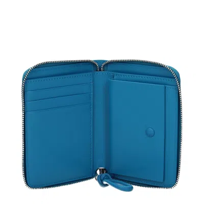 Jil Sander Blue Leather Women's Wallet In Blue