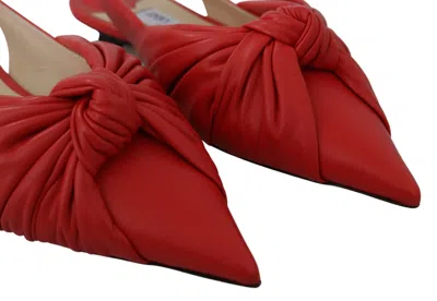Jimmy Choo Annabell Flat Nap Chilli Leather Flat Women's Shoes In Red