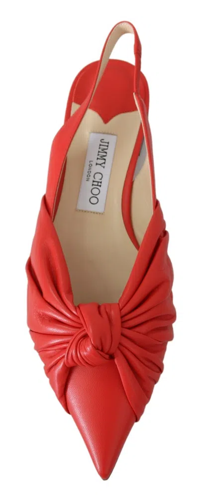 Jimmy Choo Annabell Flat Nap Chilli Leather Flat Women's Shoes In Red