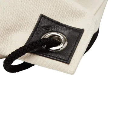 Pre-owned Jimmy Choo Black Ivory Canvas Leather Backpack () In Multi