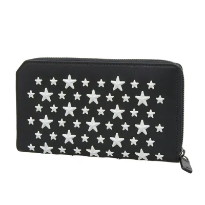Pre-owned Jimmy Choo Black Leather Long Wallet (bi-fold) ()