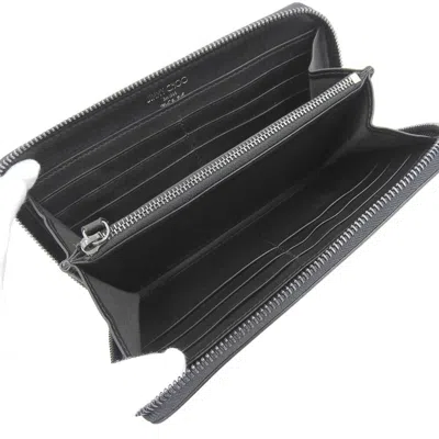 Pre-owned Jimmy Choo Black Leather Long Wallet (bi-fold) ()