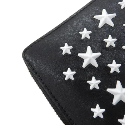 Pre-owned Jimmy Choo Black Leather Long Wallet (bi-fold) ()