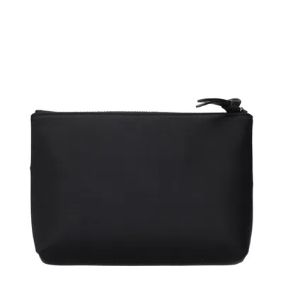 Jimmy Choo Black Satin Clutch Women's Bag In Black