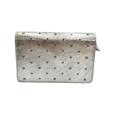 Pre-owned Jimmy Choo Silver Leather Coin Purse/coin Case ()