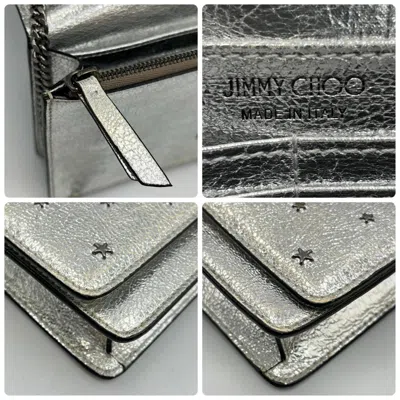 Pre-owned Jimmy Choo Silver Leather Coin Purse/coin Case ()