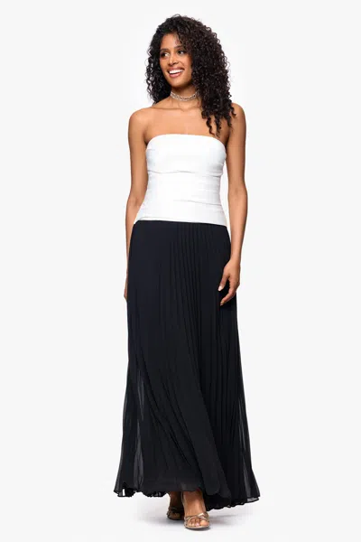 Betsy & Adam Strapless A-line Dress In White
