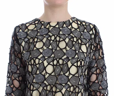 Lanre Da Silva Ajayi Black Cream Sheath Women's Shift Mini Women's Dress In Black