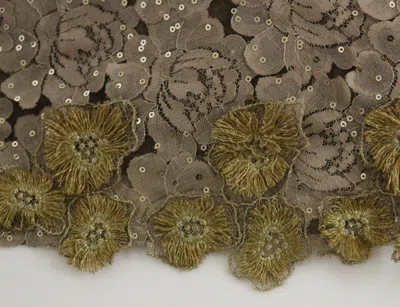 Lanre Da Silva Ajayi Gold Long Lace Maxi Crystal Dress In Gold